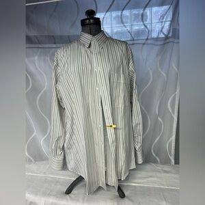 Giorgio Armani Men's White, burgundy and Gray Striped Dress Shirt